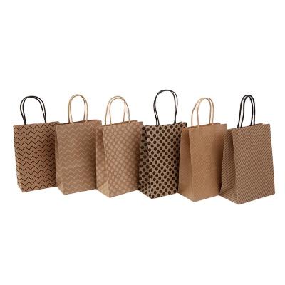 China Recyclable Cheap Restaurant Food Delivery Take Out Packaging Bag With Twisted Handle Carry Brown Kraft Paper Takeout Bag With Printing for sale