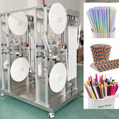 China PLC Tough Screen 8 Knives Paper Straws Making Machine Dia 3.5-12MM for sale