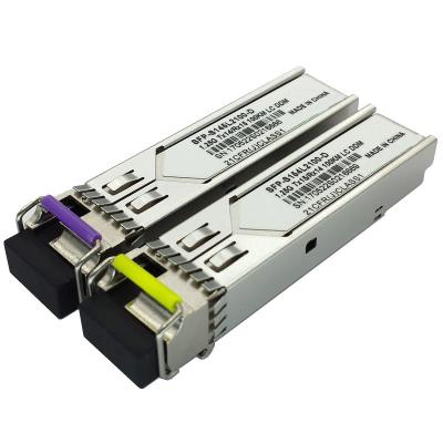 China Telecommunication 1.25G 1490nm 1550nm LC Single Fiber Transceiver Network Equipment SFP Optical Module Bidi 100km for sale