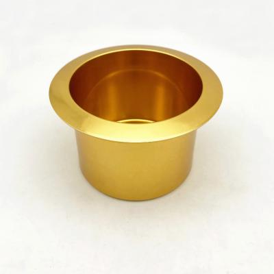 China Aluminum Tealight Cups 32/5000 Cup 101.6mm Diameter Christmas Crafts For Candlestick Base Gold Aluminum Cup High Quality Lighting Accessories for sale