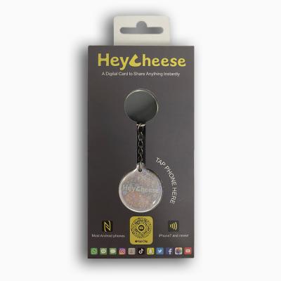 China Immediately paste rfid contactless tag sharing social media NFC key chain for sale