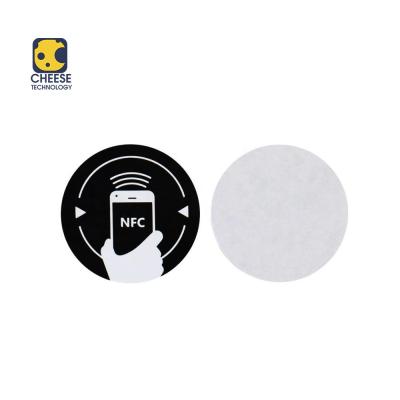 China Inlay NFC Diameter 25mm NTAG 213 High Capacity Sticker Paper / PVC PET Wet Stickers For All NFC Enabled Phones for sale