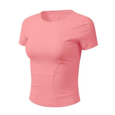 China Anti-wrinkle 2022 new sports short sleeve t-shirt quick-drying clothes women's breathable running fitness tops yoga clothes half sleeves for sale