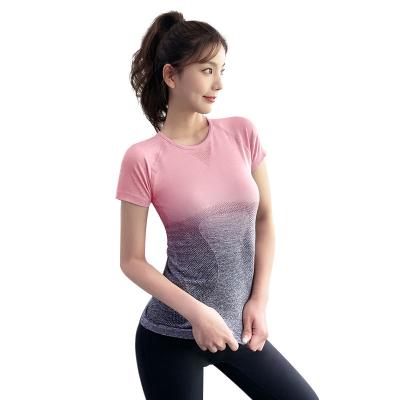 China 2022 Summer News Anti-Wrinkle Fitness Fitness Women's Breathable Sports Running Short Sleeve T-shirt T-shirt Women Clothing for sale