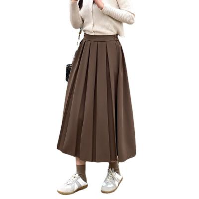 China 2022 anti-static spring and summer simple and elegant drape design pleated skirt a-line high loose suit skirt long waist for sale