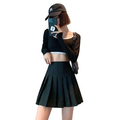 China Anti-glare Pleated Skirt Breathable Women's Waist Anti-Glare Skirt New Slim Design Double-Layer High A-Line Skirt for sale