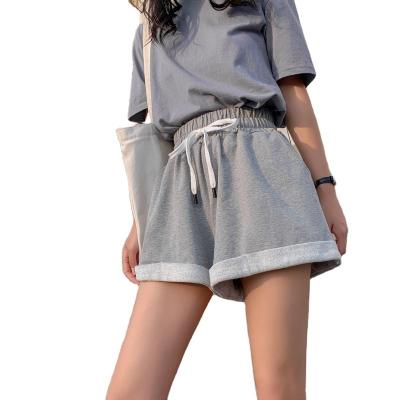 China 2022 New High-waisted Cotton Sports Shorts Women's Summer Five-point Casual Pants Women's Wide-Leg A-Line Pants for sale