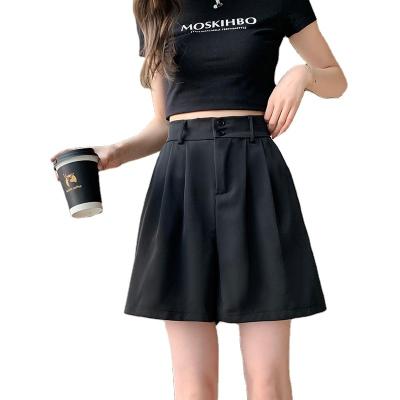 China Anti-wrinkle late summer ladies suits thin wide-leg shorts soft high-waisted five-point pants line one for sale