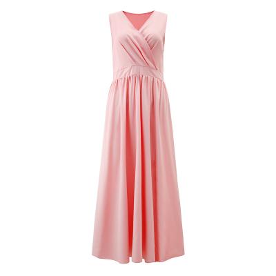 China Elegant Women's Formal Dress Women's Solid Color Sleeveless Skirt 2022 Summer Anti-Static Women's Long Dress for sale