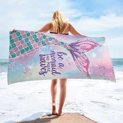 China Free Design Beachtowel Custom Beach Towel QUICK DRY With Logo Custom Print Summer Beach Towel Fast Shipping Large Microfiber for sale