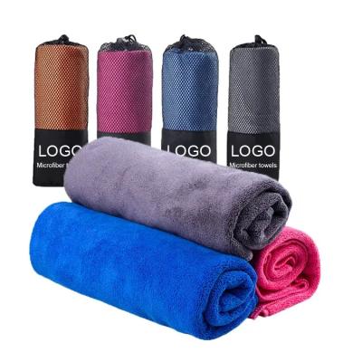 China Viable Sweat Towels Wholesale Sports Microfiber Beach Towels Custom Logo And Size Face Towel Custom Logo for sale