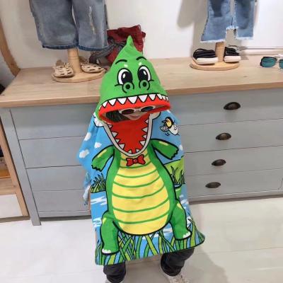 China Summer Kids Custom Hooded Poncho Microfiber Custom Hooded Kids Portable Printed Beach Towels for sale