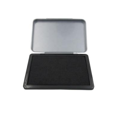 China Office Dye Ink Pad MSDS EN71 Certificate Tin Box Stamp Pad With Black Ink for sale