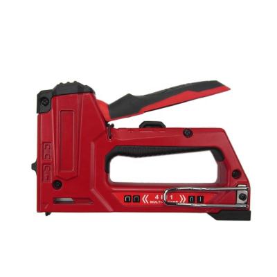 China High End Wooden Case Power Fit Switch 4 In 1 Heavy Duty Staple Gun Suitable For Insulation, House Wrap, Roofing for sale