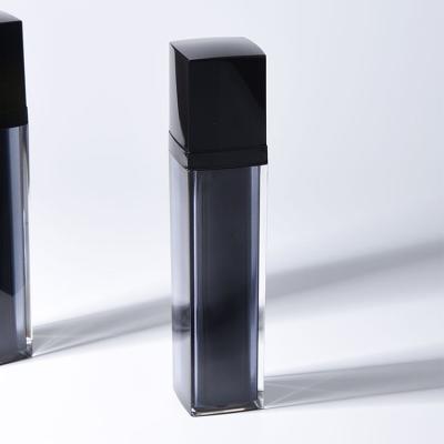 China Custom Black Acrylic Cosmetics Cosmetic Package For Luxury Black Acrylic Cosmetic Package With Square Acrylic Bottle Set for sale