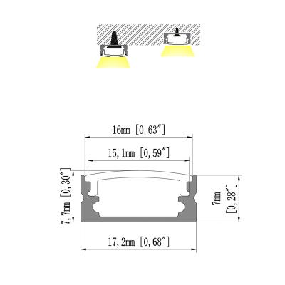 China High Quality Decorations 1707S Profile Light Led Baseboard Aluminum Profile Free Sample For Led Lights Channel for sale