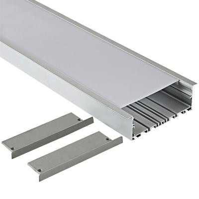 China Alumium 100x35(A)mm LED Aluminum Profile Wide Channel Exterior Mounting Profile For Desktop Linear Light Customized Building Aluminum With Plastic Led Profile for sale