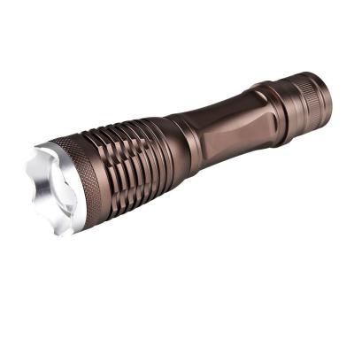 China Outdoor Camping LED Light Source Emergency Lighting Zoom Rechargeable Dual Flashlight Led Outdoor Flashlight Lighting Purple Flashlight for sale