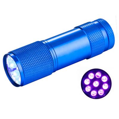 China Emergency Promotion Gift 9leds Mini White Light or 395nm LED UV Flashlight for sale