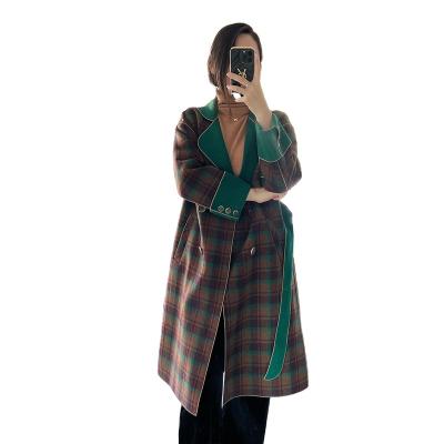 China Breathable Colorful Plaid OEM Customized Wholesale Women Cashmere Parka Winter Coats For Ladies Women for sale