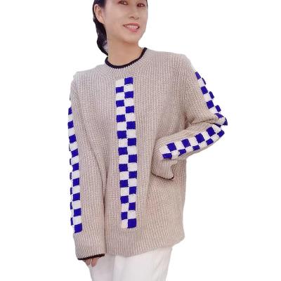 China Breathable OEM Fashion Custom Womens Cashmere Sweater , Loose Casual O-Collar Pullover for sale