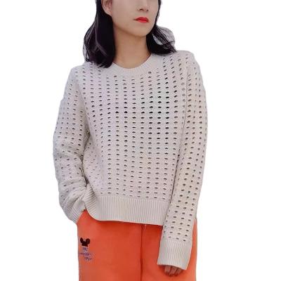 China OEM Breathable Stylish Custom Knitted Cashmere Sweater For Ladies With Open O-Neck Pullover for sale