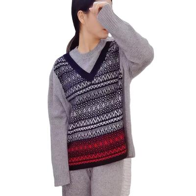 China OEM Autumn And Winter Color Matching Round Collar Casual Long Sleeve Stripes Pattern Breathable Loose Sweater for sale