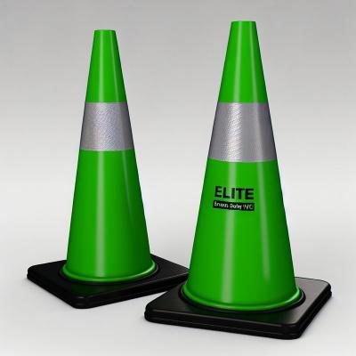 China Elite Green Safety PVC Traffic Cone Marking Road Hazardous Areas Enhanced Visibility for sale