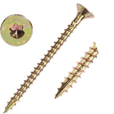 China Pan Yellow Zink Plated Bulk Hex Head 3 Inch Stainless Steel Torx Wood Screws for sale