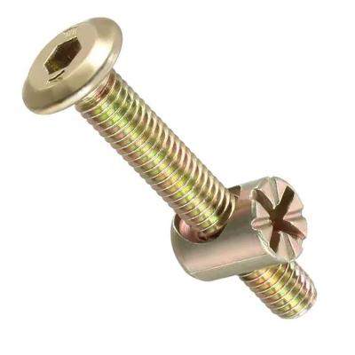 China Stainless Steel 3 in 1 European Self Tapping Wood Screw Furniture Insert Bolts Furniture Connecting Screws for sale