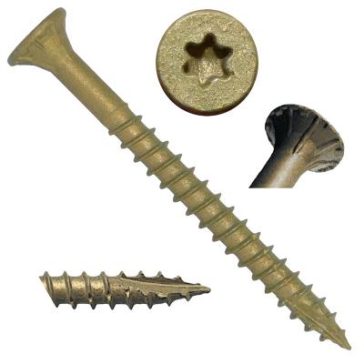 China Pan Yellow Zinc Torx Drive Double Countersunk Head Chipboard Wood Screw for sale