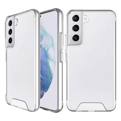 China 2022 High Quality Shockproof Transparent Phone Back Case For Samsung S22 Clear Acrylic Shockproof TPU Phone Case For Samsung S21 for sale