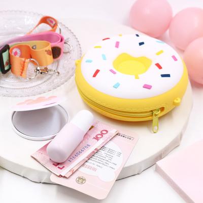 China 2020 Hot Selling Cute Soft Donut Silicone Bag Zipper Purse With Pattern Crossbody Purse And Handbag Cell Phone Bags for sale