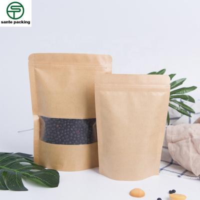 China Recyclable Custom Printed Ziplock Stand Up Waterproof Packaging Pouch Kraft Paper Bag for sale