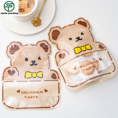 China Recyclable shaped pouch for snacks with transparent window for sale