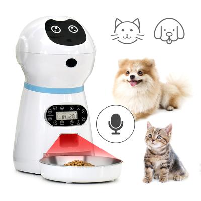 China 3.5L Recorder Automatic Infrared Audio Detection Won't Block Automatic Food Robot Dog Cat Pet Feeder for sale