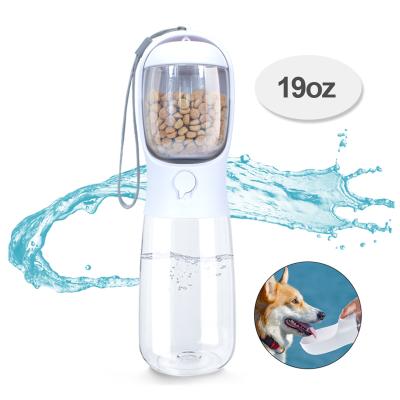 China Solve The Problem Of Pets Eating 2 In 1 Portable Water Dispenser Cat Dog Pet Food Bowl Travel Drink Cup Outdoor Pet Water Bottle 19oz for sale