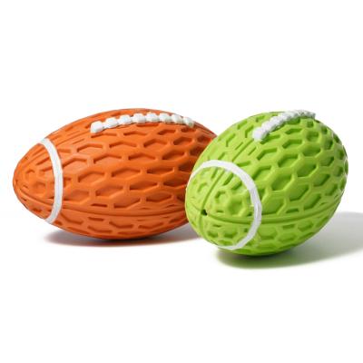 China Sustainable Non-Toxic Solid Rubber Ball Toy Molar Teeth Cleaning Chewing Squeaky Training Cat Pet Dog Toy for sale