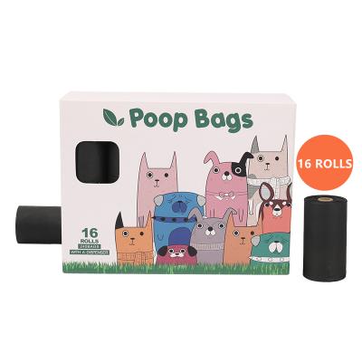 China Eco Friendly Fully Biodegradable Compostable Dog Stored Cat Pet Poop Garbage Bag 16 Rolls Cornstarch PLA for sale