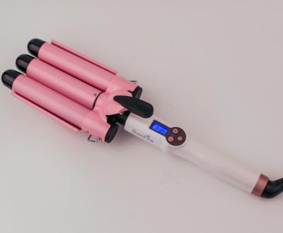 China Big Wave Curling Hair Curler 3 Barrel Big Curling Iron Wave Hair Curling Iron Magic Wand With LCD Display for sale