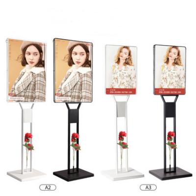 China Indoor Outdoor Metal Material Menu Display Led Billboard Sign Holder Poster Frame With Interior View Height Adjustable for sale