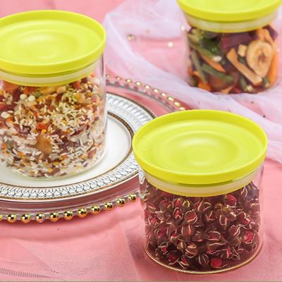 China Freshness Preservation Custom Glass Jar Round Kitchen Spice Storage Borosilicate Glass Container Jar Canister for sale