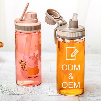 China Viable Wholesale Cheap Price 400ml Custom Pattern Bottle Drinking Clear Glass Water Bottle For Kids for sale