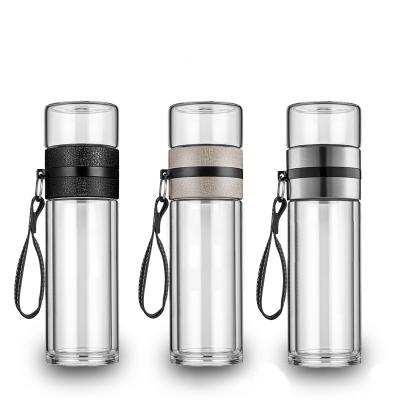 China 2022 Best Selling Creative Custom Products 400ml Double Wall Tea Maker Water Bottle Custom Glass for sale