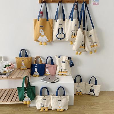 China 2021 new MAYI Soft-loop Shopping Bag Duck Canvas Leisure Hand Bag CIA Soft Cute Shoulder Tote Bag for sale