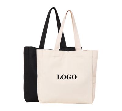 China Wholesale High Quality Soft-loop Plain Organic Reusable Fashionable Custom Design Printing Cotton Canvas Tote Bag Shopping Bag With Logo for sale