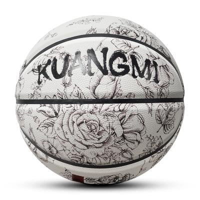 China Application size7 basketball PU Kuangmi basketball indoor and outdoor color hand-painted pink for sale