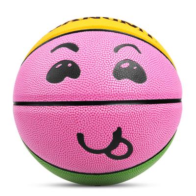 China The application size3.4 children's basketball indoor and outdoor basketball color PU Kuangmi basketball for sale