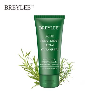 China BREYLEE Anti Aging Pimples Tea Tree Oil Removal Acne Face Wash With Salicylic Acid Mild Cleansing for sale