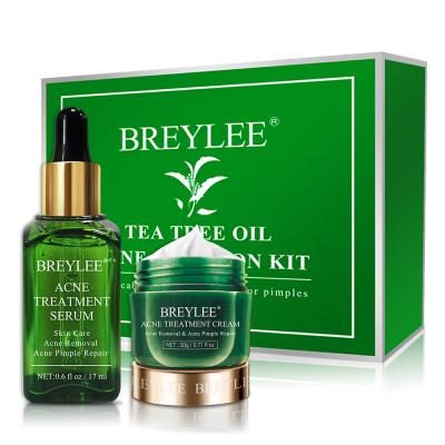 China BREYLEE Tea Tree Acne Spot Treatment Serum Cream Anti Aging Set for sale